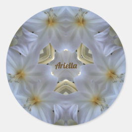 ARIELLA ~ EASTER LILY WHIRLLIGIOUS ~ RUNDER AUFKLEBER