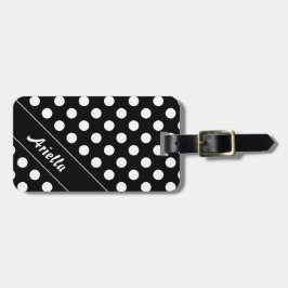 Ariella Name Template Elegant Black Big Polka Punk Gepäckanhänger