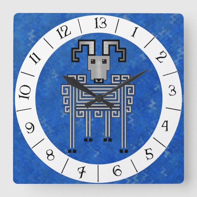 Aries 13 Stunden Wall-Uhr Quadratische Wanduhr (Vorderseite)