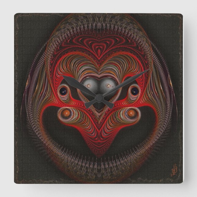 Aries Abstrakte Kunst Quadratische Wanduhr (Vorderseite)