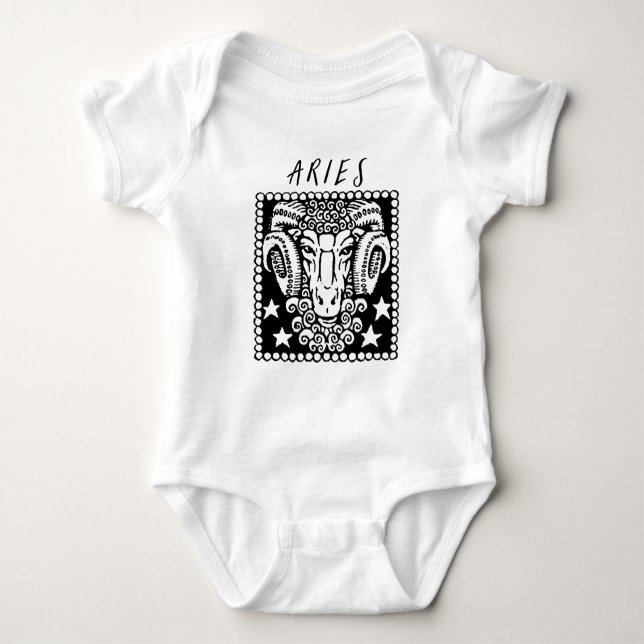 Aries Astrologie Symbol Horoskop Zodiac-Zeichen-Lo Baby Strampler (Vorderseite)