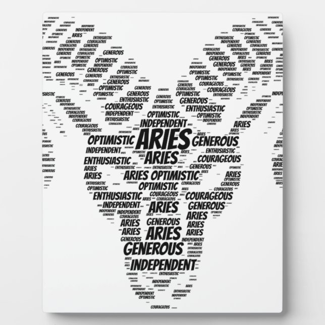 Aries Astrologie Zodiac Sign Word Cloud Fotoplatte (Vorderseite)