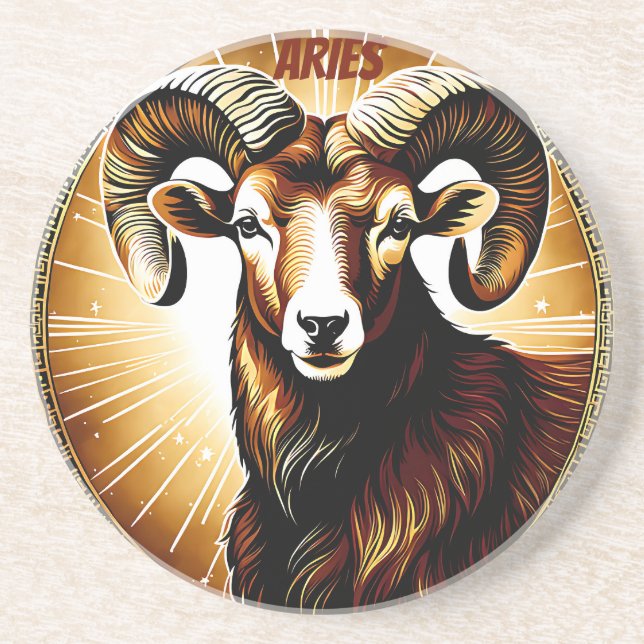 Aries astrologisches Zeichen Getränkeuntersetzer (Vorne)