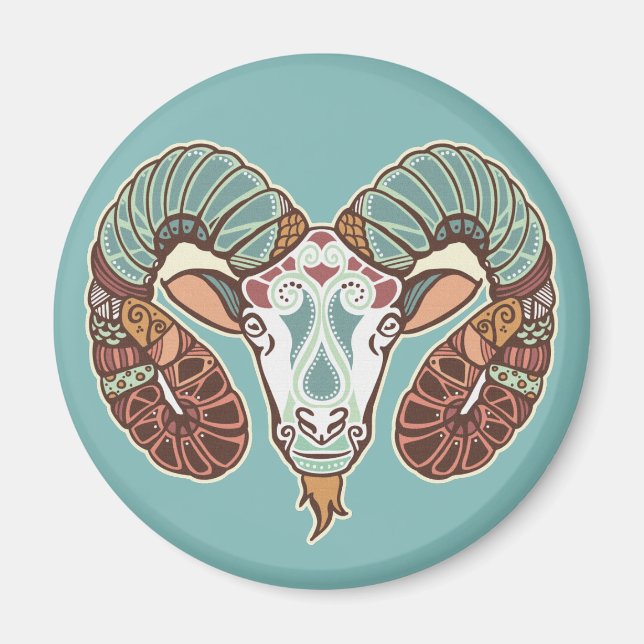 Aries Astrologisches Zeichen Magnet (Vorne)