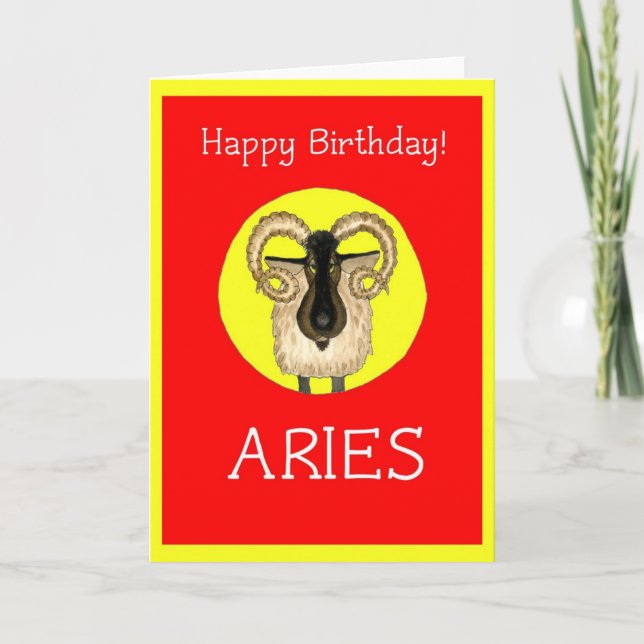 Aries Birthday Card Karte (Vorderseite)