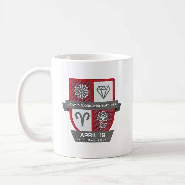 Aries Birthday Crest™ for April 1-19 Mug Kaffeetasse (Links)