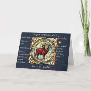 Aries Blank Birthday Card Karte