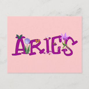Aries-Blume Postkarte