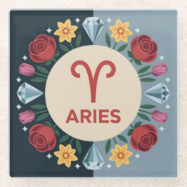 Aries Blume Square Glass Untersetzer