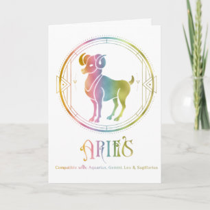 Aries Compatibility Birthday Grußkarte Karte