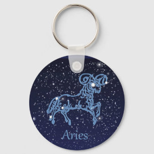 Aries Constellation and Zodiac Sign with Stars Key Schlüsselanhänger