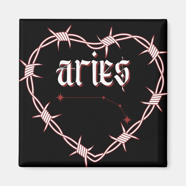 Aries Constellation Gothic Ästhetik Barbed Wire Magnet (Vorne)