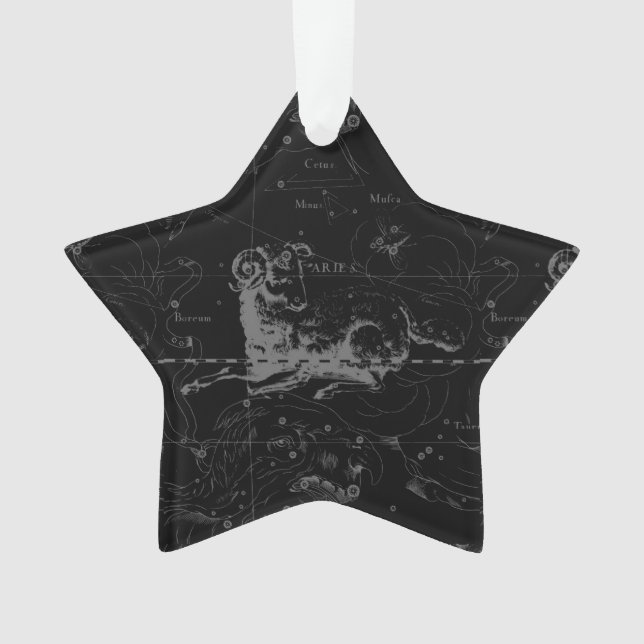Aries Constellation Map Gravur von Hevelius Ornament (Vorderseite)