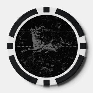 Aries Constellation Map Gravur von Hevelius Pokerchips