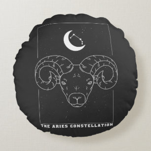 ARIES CONSTELLLATION ZODIAC SIGN RUNDES KISSEN