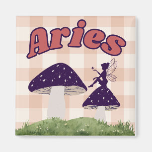 Aries CottageCore Ästhetische Mushroom Art Magnet