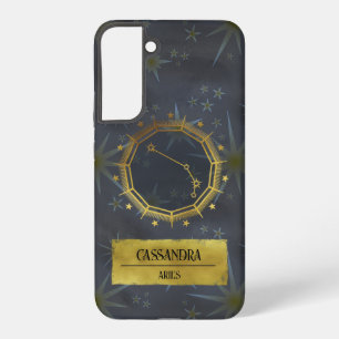 Aries Dark Zodiac Astrologie: Schwarz & Gold Samsung Galaxy Hülle