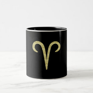 ARIES Der Widder Gold-Knister Sternzeichen Astrolo Zweifarbige Tasse