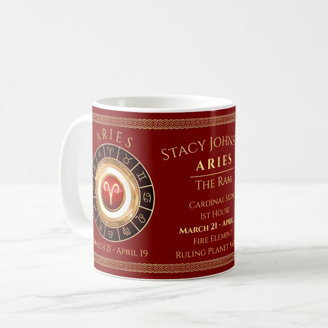 Aries - Die astrologische Tasse für den sommerlich (Vorderseite Links)