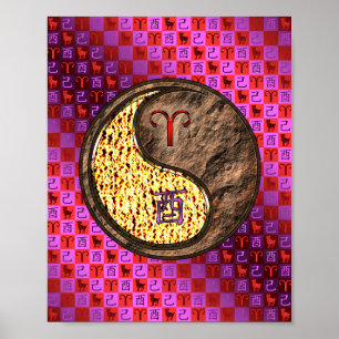 Aries & Earth Rooster Poster