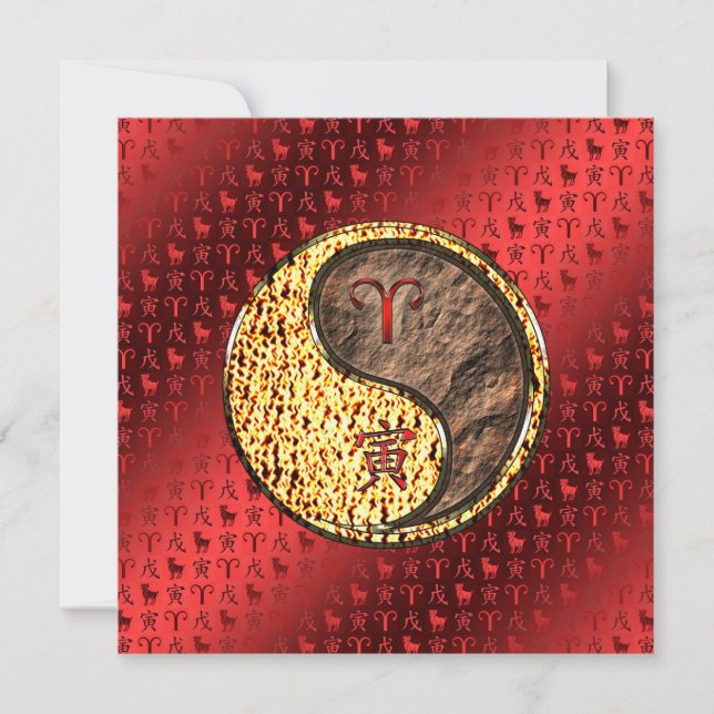 Aries & Earth Tiger Karte (Vorderseite)