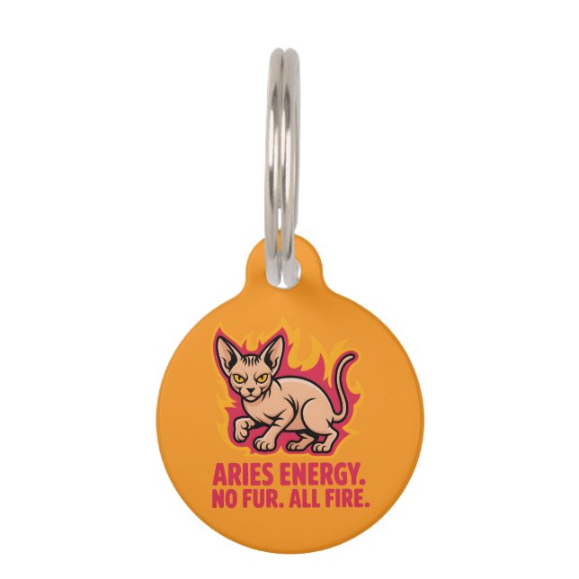 Aries Energy Sphynx Cat Fire Illustration Haustiermarke (Vorderseite)