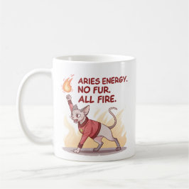 Aries Energy Sphynx Cat No Fur All Fire Art Kaffeetasse