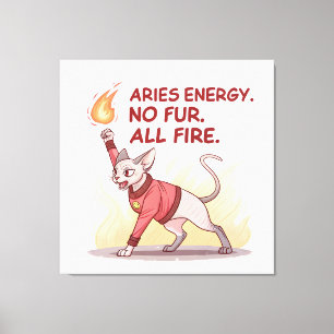 Aries Energy Sphynx Katze Ohne Fell Alles Feuer Ku Leinwanddruck