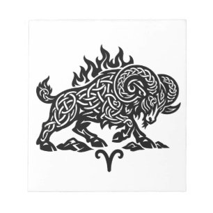 Aries Feuer‑Widder – Keltische verfluchte Tinte Zo Notizblock
