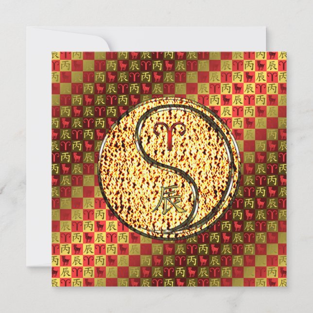 Aries & Feuerdrache Karte (Vorderseite)