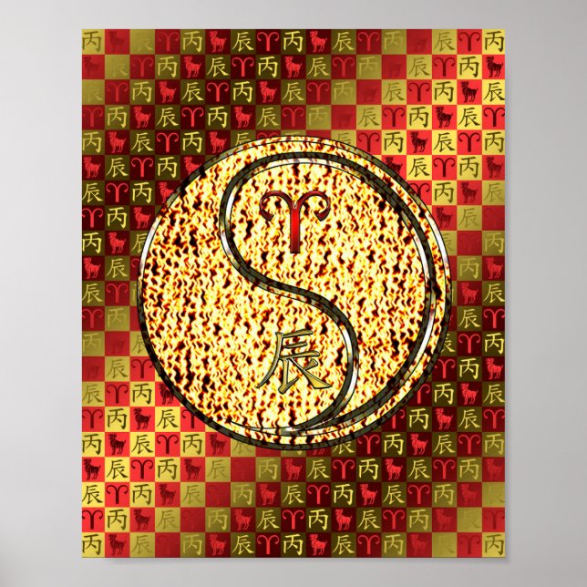 Aries & Feuerdrache Poster (Vorne)