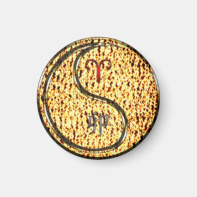 Aries & Fire Rabbit Magnet (Vorne)