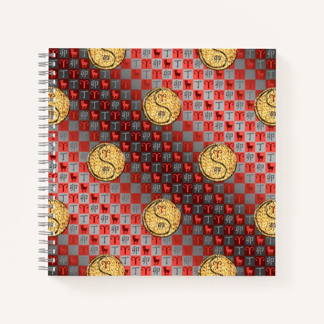 Aries & Fire Rabbit Notizbuch (Vorderseite)