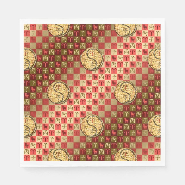 Aries & Fire Rat Serviette (Vorderseite)