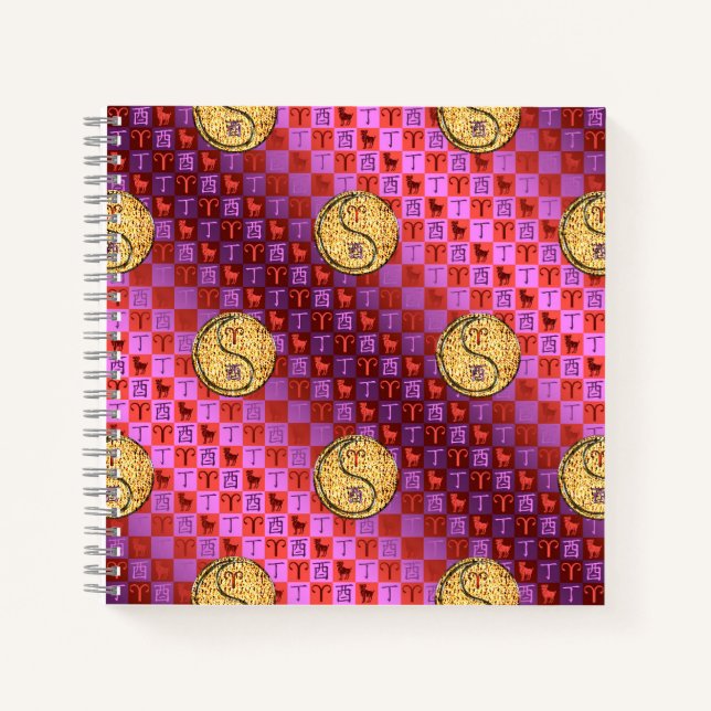 Aries & Fire Rooster Notizbuch (Vorderseite)