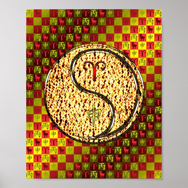 Aries & Fire Rooster Poster (Vorne)