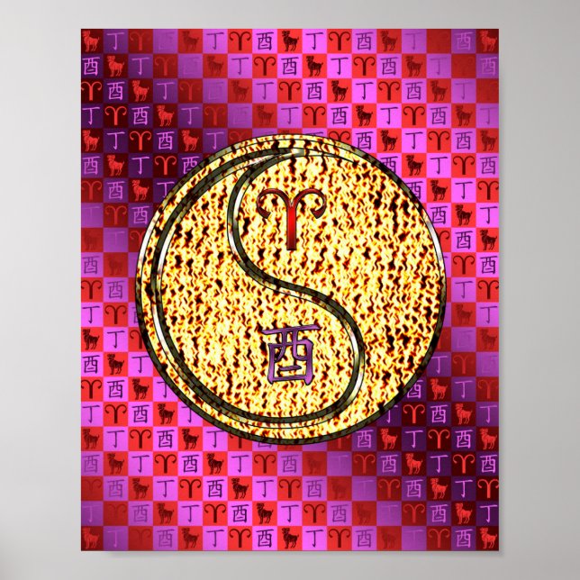 Aries & Fire Rooster Poster (Vorne)