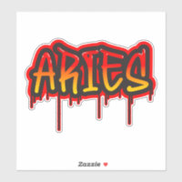 ARIES Fire Sign Driving Word Art Spray Paint