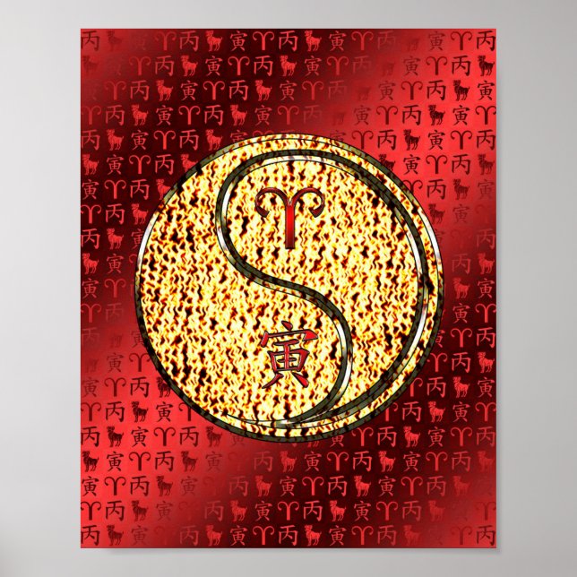 Aries & Fire Tiger Poster (Vorne)