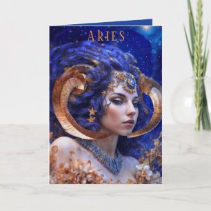 Aries Frauen Geburtstagskarte Feiertagskarte