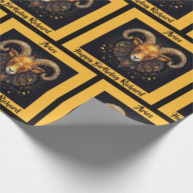 Aries geben den Namen Geburtstag Zodiac-Geschenk Geschenkpapier (Ecke)