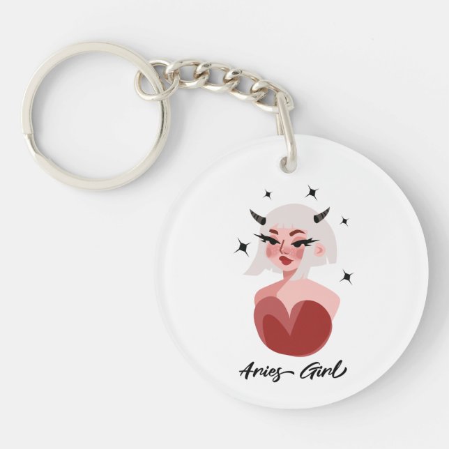 Aries Girl Schlüsselanhänger (Vorderseite)