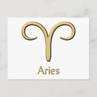 Aries Gold Symbol Postkarten