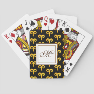 Aries Golden Astrology Monogram Spielkarten