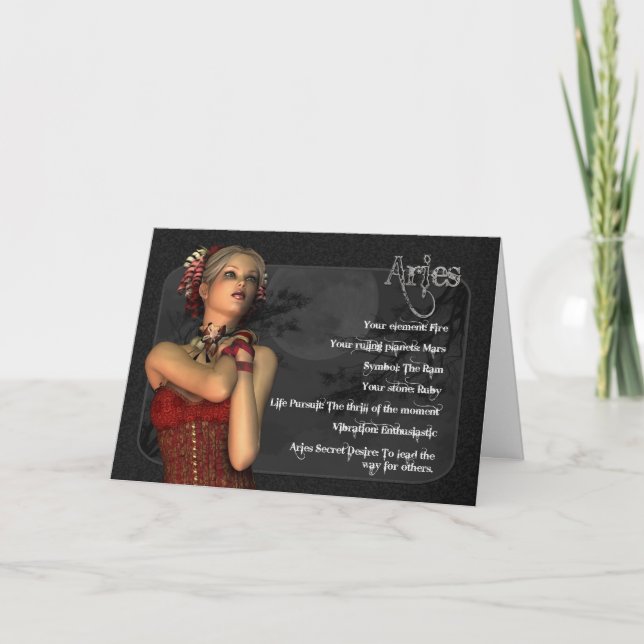 Aries Gothic Zodiac Birthday Card Karte (Vorderseite)