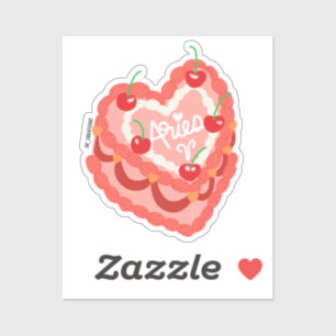 Aries Heart Cake Aufkleber