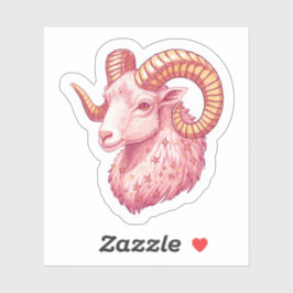 Aries Himmels-Zodiak-Aufkleber - Ästhetische rosa  Aufkleber