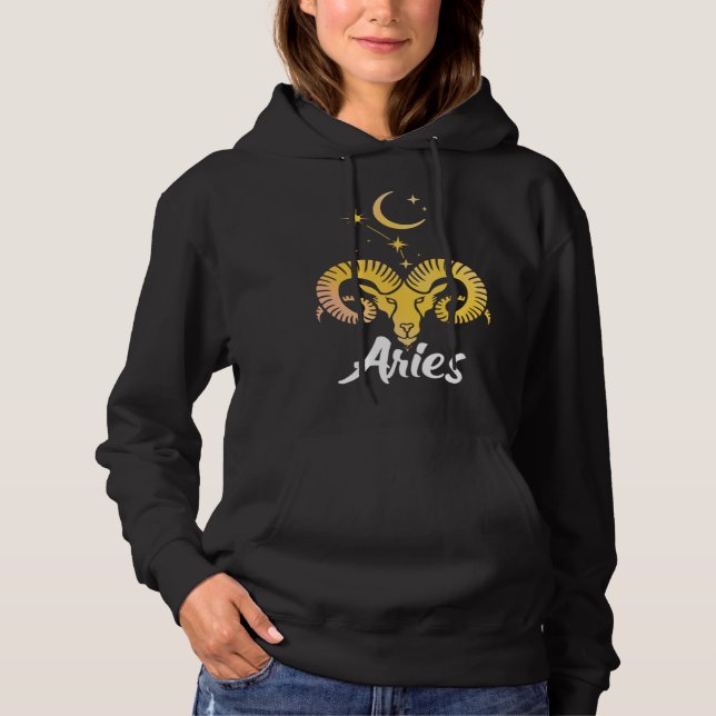Aries Horoscope Zodiac Sign Born March April Hoodie (Vorderseite)