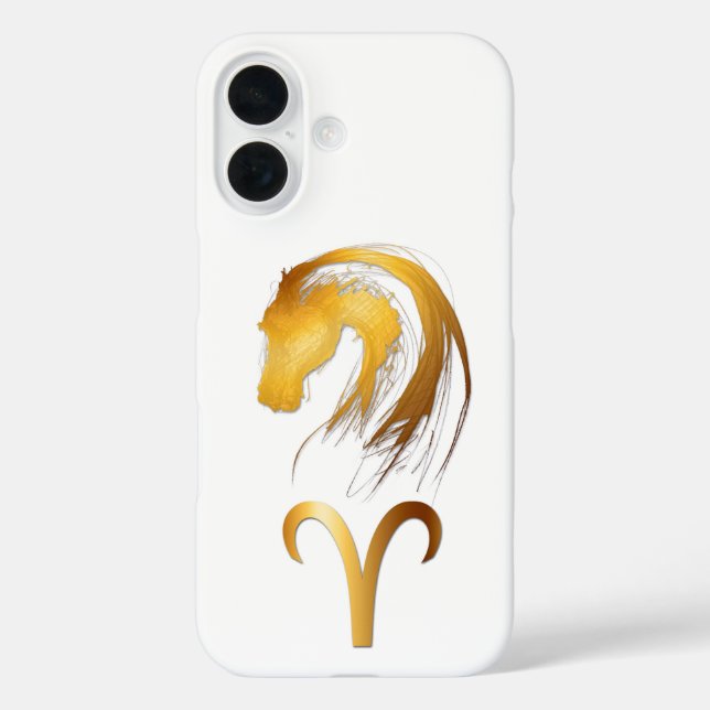 Aries Horse Chinese Western Astrologie I iPhone 16 Hülle (Rückseite)