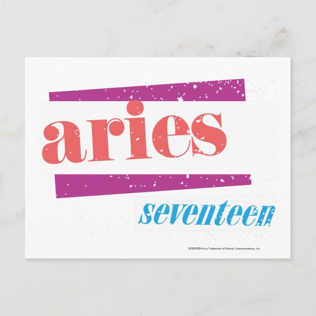 Aries Lt Pink Postkarte (Vorderseite)